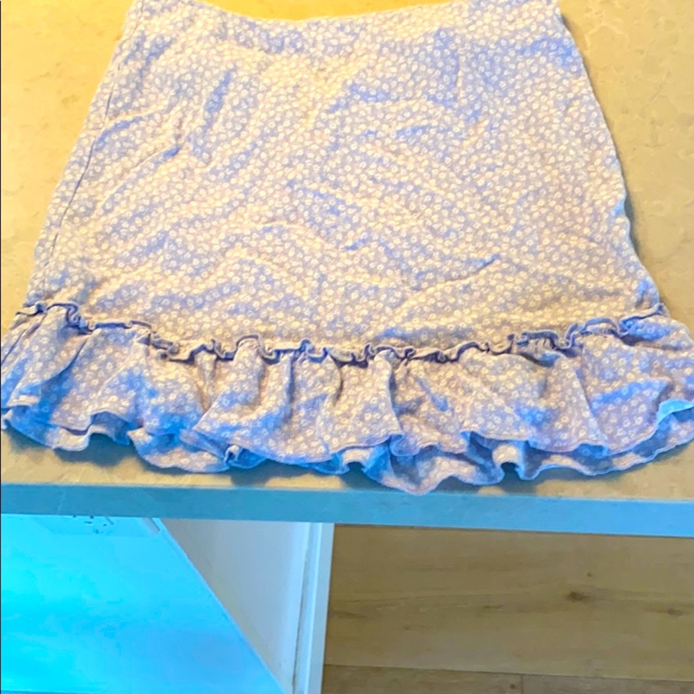 Brandy Melville light blue flower skirt